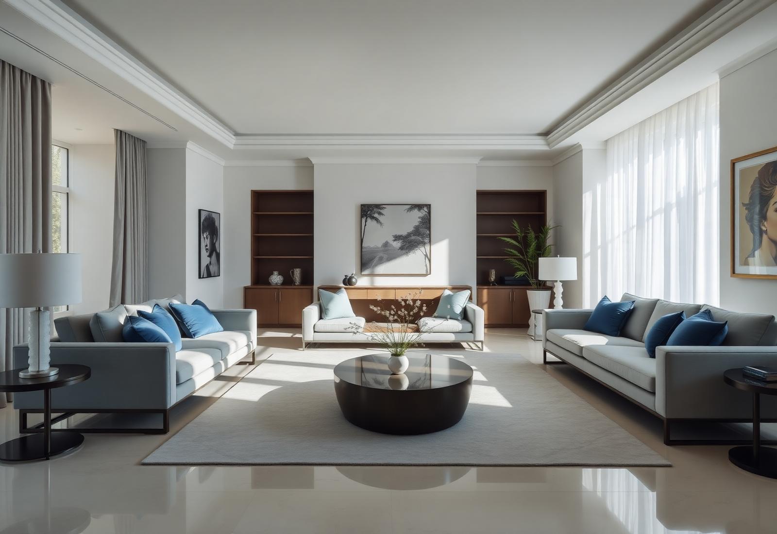 Elegant luxury living room professionally cleaned
